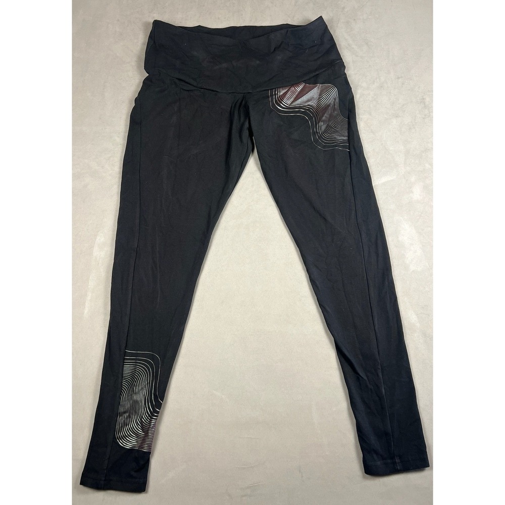 Adidas Primegreen Black Silver Graphic High Rise Leggings Plus Size 1X Athletic